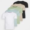 Pier One 5 Pack - Camiseta Básica - White/Beige/Black -Tienda De Hombres Con Estilo 0ad9552e06f244daa760b92b48f361e0