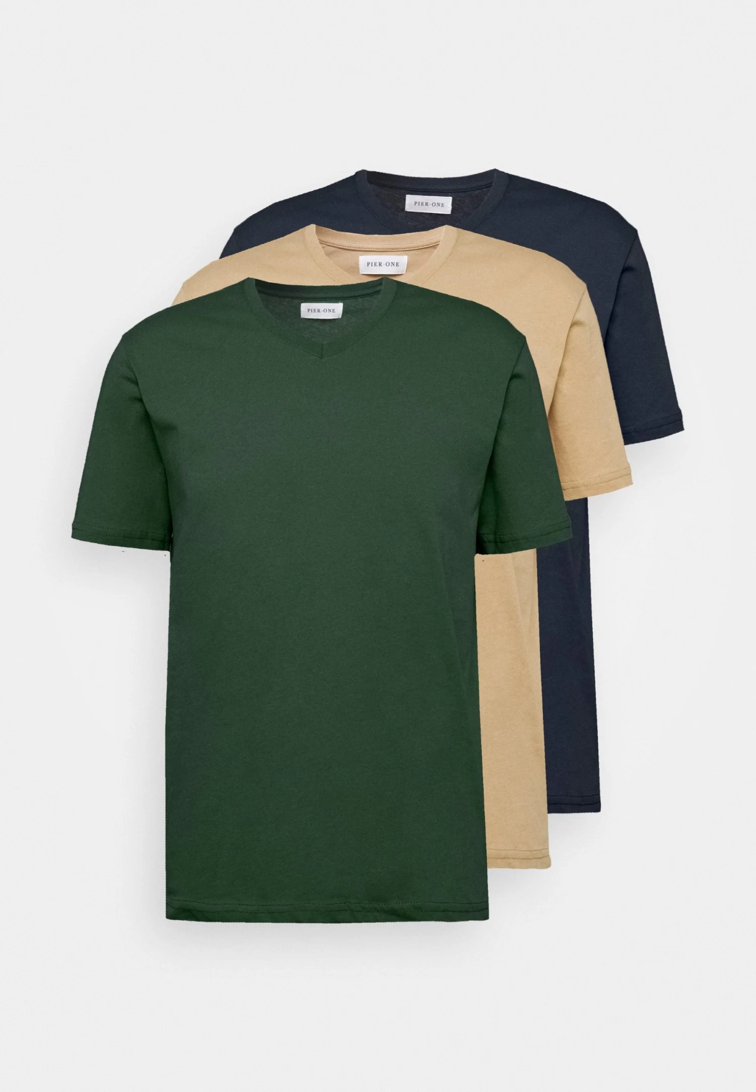 Pier One 3 Pack - Camiseta Básica - Khaki/Tan/Dark Blue 9 Pier One 3 Pack - Camiseta Básica - Khaki/Tan/Dark Blue - Imagen 7