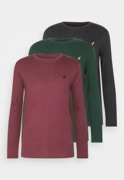 Pier One 3 Pack Unisex- Camiseta De Manga Larga - Black/Bordeaux/Dark Green -Tienda De Hombres Con Estilo 11266ccfab134789a780f8985789fef2