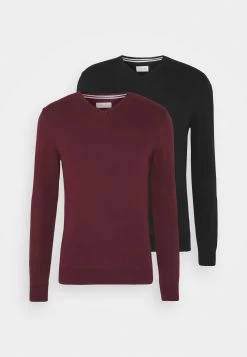 Pier One 2Pack - Jersey De Punto - Black/Bordeaux -Tienda De Hombres Con Estilo 1401fde1674b40a68d7e1288645f8b9b