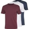 Pier One 3 Pack - Camiseta Básica - Mottled Bordeaux/White/Blue -Tienda De Hombres Con Estilo 1a1b68220b7042e3b86fe00c310634af