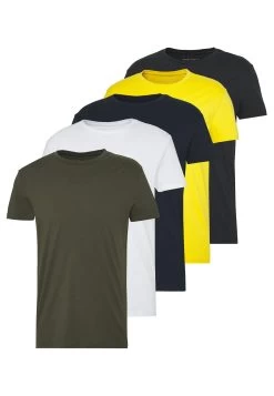 Pier One 5 Pack - Camiseta Básica - Olive/ White/ Navy /Yellow /Black -Tienda De Hombres Con Estilo 1b9164789150411d82264f1147f53451