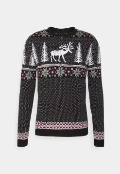 Pier One Wintery Christmas Jumper- Jersey De Punto - Black