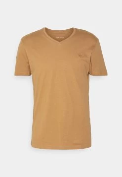 Pier One V Neck Bird Tonal 3 Pack - Camiseta Básica - Light Brown/White/Dark Blue -Tienda De Hombres Con Estilo 239be3f8d5344e18a078136b88ad5384
