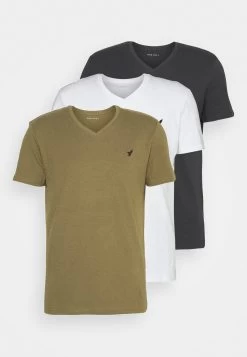 Pier One V Neck Bird Tonal 3 Pack - Camiseta Básica - White/Dark Green/Black 14 Pier One V Neck Bird Tonal 3 Pack - Camiseta Básica - White/Dark Green/Black -Tienda De Hombres Con Estilo 27689eeb0035416d88bd562789582e8f