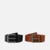 Pier One 2 Pack Unisex - Cinturón - Black/Cognac