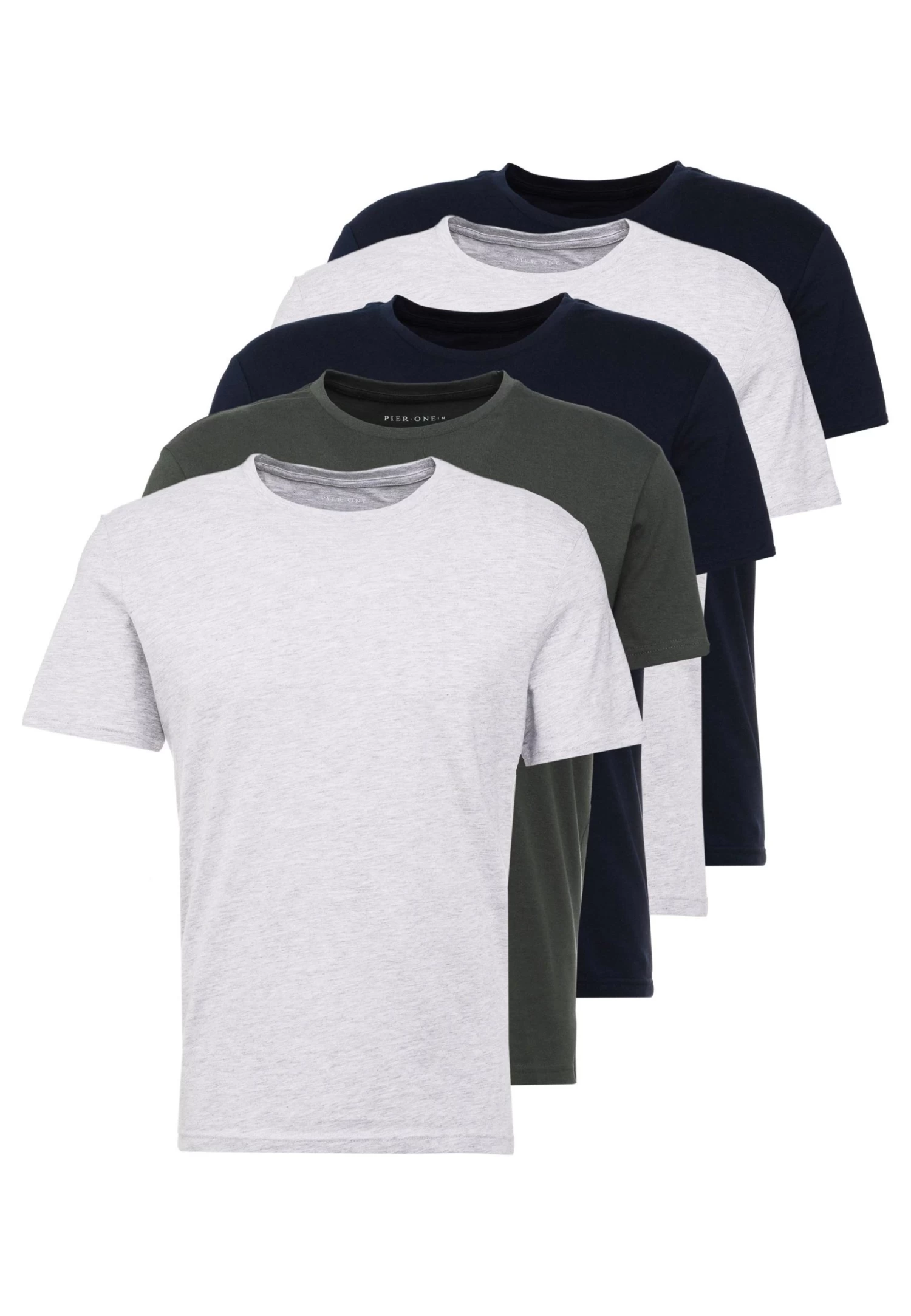 Pier One 5 Pack - Camiseta Básica - Dark Blue/Grey/Khaki 9 Pier One 5 Pack - Camiseta Básica - Dark Blue/Grey/Khaki - Imagen 7