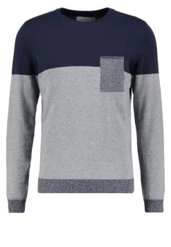 Pier One Jersey De Punto - Mottled Grey/Dark Blue -Tienda De Hombres Con Estilo 34429dc16f56418082d87596944cbb24
