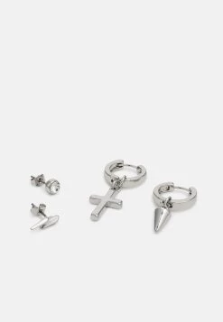 Pier One 3 Pack Unisex - Pendientes - Silver-Coloured -Tienda De Hombres Con Estilo 3cd8712c5f384a889eb27469ebf636c4