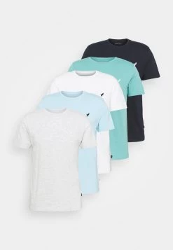Pier One 5 Pack - Camiseta Básica - Light Grey - 101_White - 001_Green - 602 -Tienda De Hombres Con Estilo 3fe4ededb7e446c69186309619c33f40
