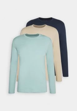 Pier One Camiseta De Manga Larga - Light Green/Beige/Dark Blue -Tienda De Hombres Con Estilo 40d04e68ee814dfc847573e7145dfb15