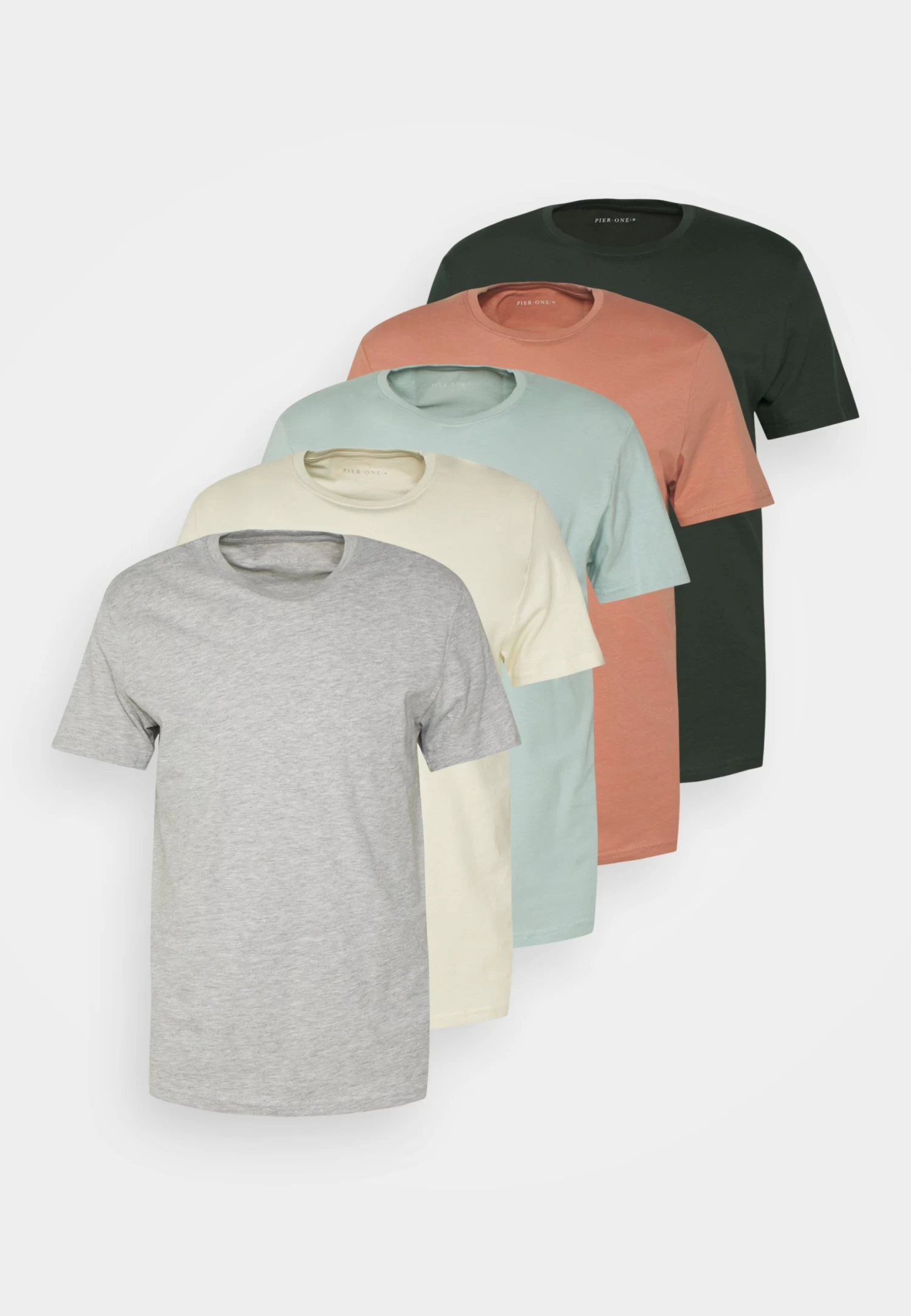 Pier One 5 Pack - Camiseta Básica - Stone/Blue/Mottled Light Grey - 4 Pier One 5 Pack - Camiseta Básica - Stone/Blue/Mottled Light Grey - - Imagen 2