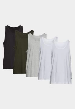 Pier One 5Pack - Top - White / Mottled Grey / Lack -Tienda De Hombres Con Estilo 46ae73915bb54b63aeabd5b527a837db