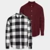Pier One 2 Pack - Camisa - Bordeaux/Black/White 1 Pier One 2 Pack - Camisa - Bordeaux/Black/White -Tienda De Hombres Con Estilo 47bc399cc02b417facf0eebd460437ff