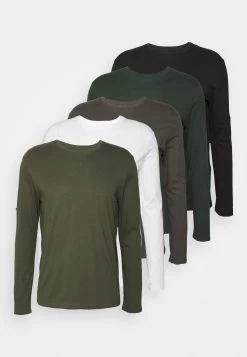 Pier One 5 Pack - Camiseta De Manga Larga - White/Dark Green/Light Green/Black -Tienda De Hombres Con Estilo 4c3811fac32e4b768fcbe2cc292dd8b9