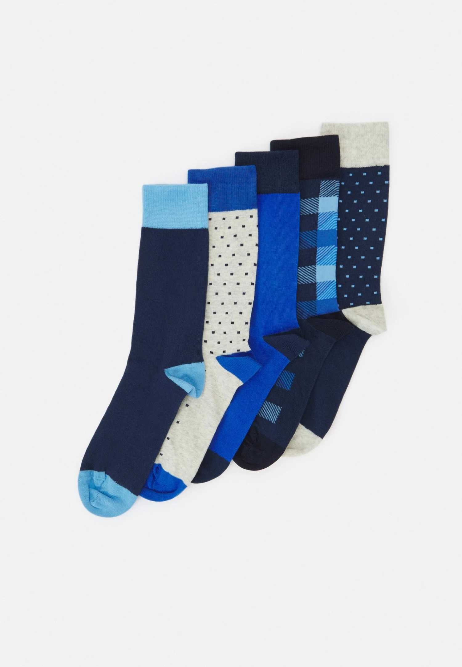 Pier One 5 Pack - Calcetines - White/Blue/Dark Blue 3 Pier One 5 Pack - Calcetines - White/Blue/Dark Blue