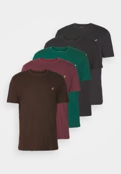 Pier One 5 Pack - Camiseta Básica - Bordeaux/Dark Green/Dark Blue -Tienda De Hombres Con Estilo 695ee0a9459c4064b966a3f795bf7133