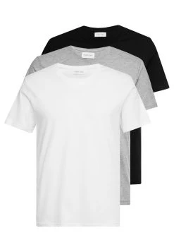 Pier One 3 Pack- Camiseta Básica - White/Black/Light Grey -Tienda De Hombres Con Estilo 6bfa49ac23d34d11869dc6bfe2e89626