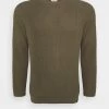 Pier One Big Stitch Mix Crewneck - Jersey De Punto - Olive