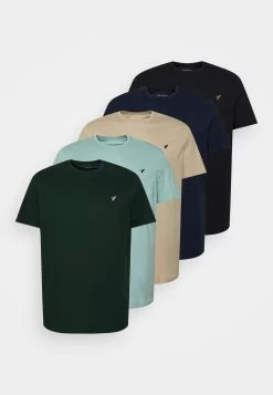 Pier One 5 Pack - Camiseta Básica - Dark Green/Beige/Light Blue -Tienda De Hombres Con Estilo 7af36362bd71478faf64c035d446b9b1