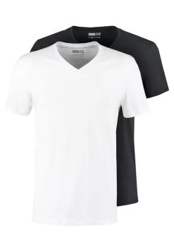Pier One 2 Pack - Camiseta Básica - White/Black -Tienda De Hombres Con Estilo 7f713aa7d0cf4680ab0acb77eb634838