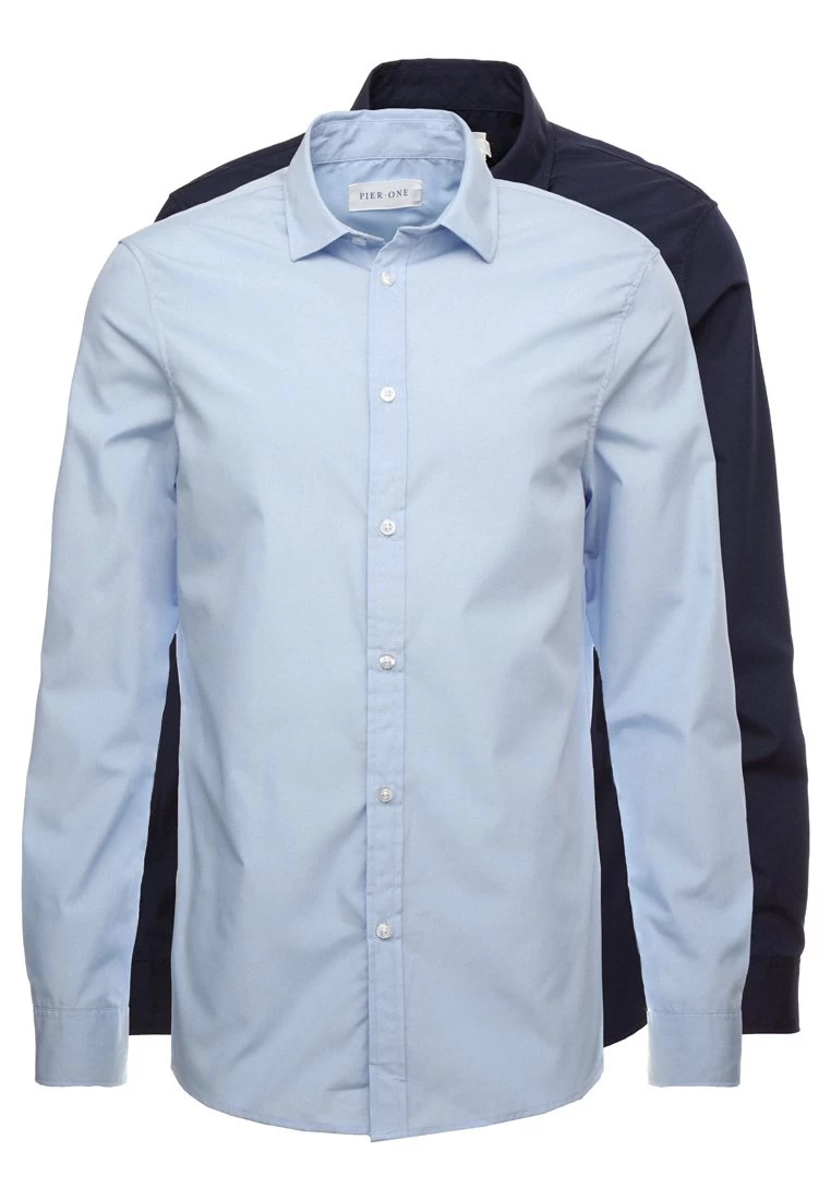 Pier One 2 Pack - Camisa Elegante - Light Blue/Dark Blue 8 Pier One 2 Pack - Camisa Elegante - Light Blue/Dark Blue - Imagen 6