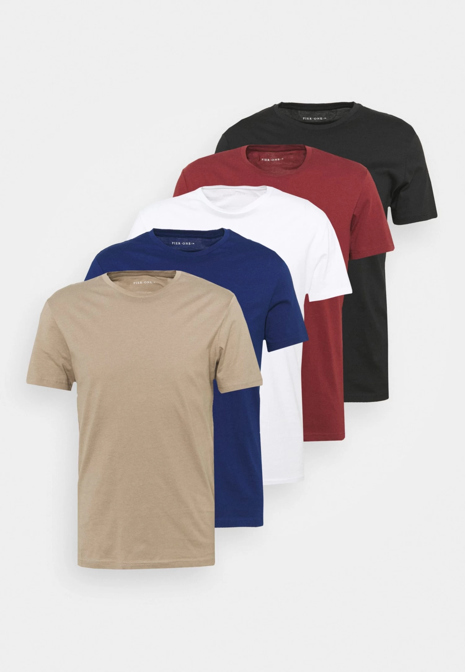 Pier One 5 Pack - Camiseta Básica - White/Black/Bordeaux 11 Pier One 5 Pack - Camiseta Básica - White/Black/Bordeaux - Imagen 9