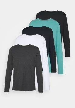 Pier One 5 Pack - Camiseta De Manga Larga - Dark Blue/Turquoise/White -Tienda De Hombres Con Estilo 852b1adeb3684c1fb9aafb1a1a50eb45