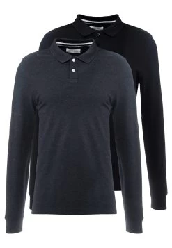 Pier One 2 Pack - Polo - Mottled Grey/Black -Tienda De Hombres Con Estilo 857ba5deba5045748c8dc85c3c25635e
