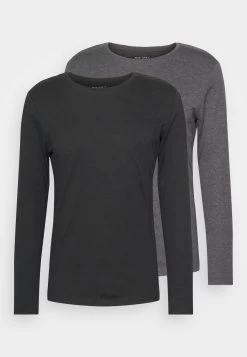 Pier One 2 Pack - Camiseta De Manga Larga - Black/Mottled Dark Grey -Tienda De Hombres Con Estilo 9772b16a1f79408499510e80b90c51d3
