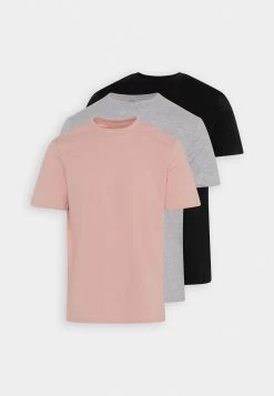 Pier One 3 Pack - Camiseta Básica - Mottled Light Grey/Pink/Black -Tienda De Hombres Con Estilo 99867f7702c549b5b66de9a87bff9eae