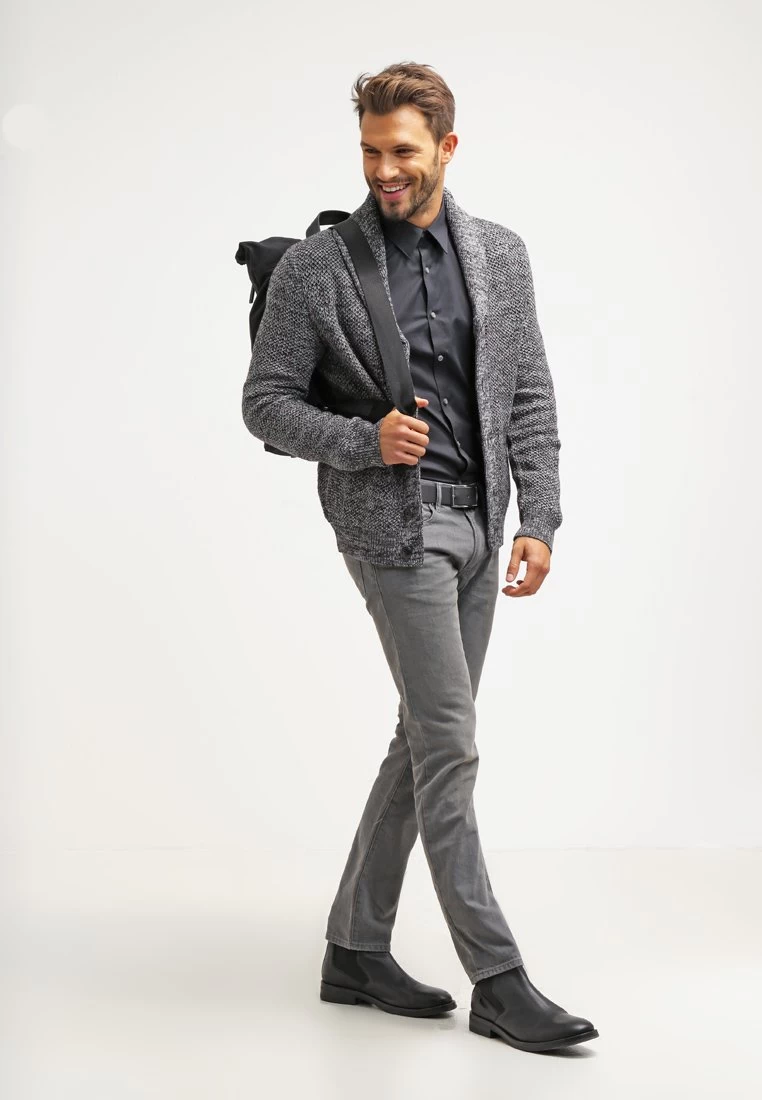 Pier One Chaqueta De Punto - Dark Grey Melange 4 Pier One Chaqueta De Punto - Dark Grey Melange - Imagen 2