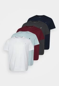 Pier One 5 Pack - Camiseta Básica - White/Mottled Dark Grey/Bordeaux -Tienda De Hombres Con Estilo 9a68ad18204f43e0abb4813a31752b65