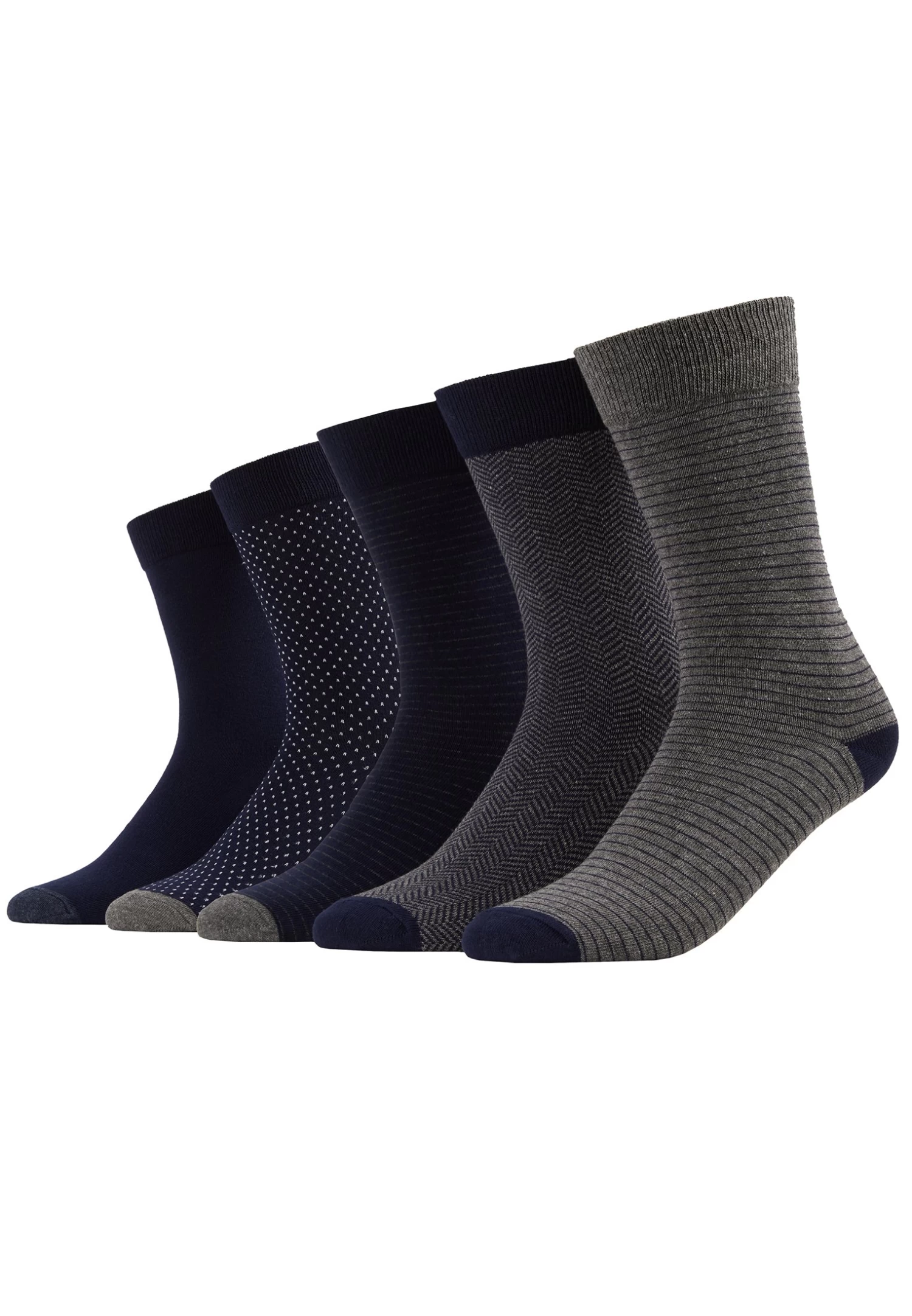 Pier One 5 Pack - Calcetines - Dark Blue/Mottled Grey 3 Pier One 5 Pack - Calcetines - Dark Blue/Mottled Grey