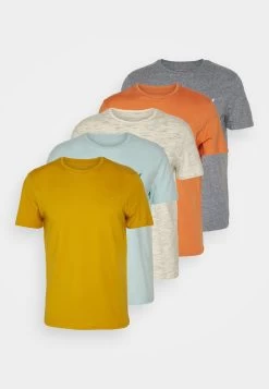 Pier One 5 Pack - Camiseta Básica - Mottled Dark Blue/Yellow/Orange -Tienda De Hombres Con Estilo a9463ec31e2a480bba9bdea27879d063