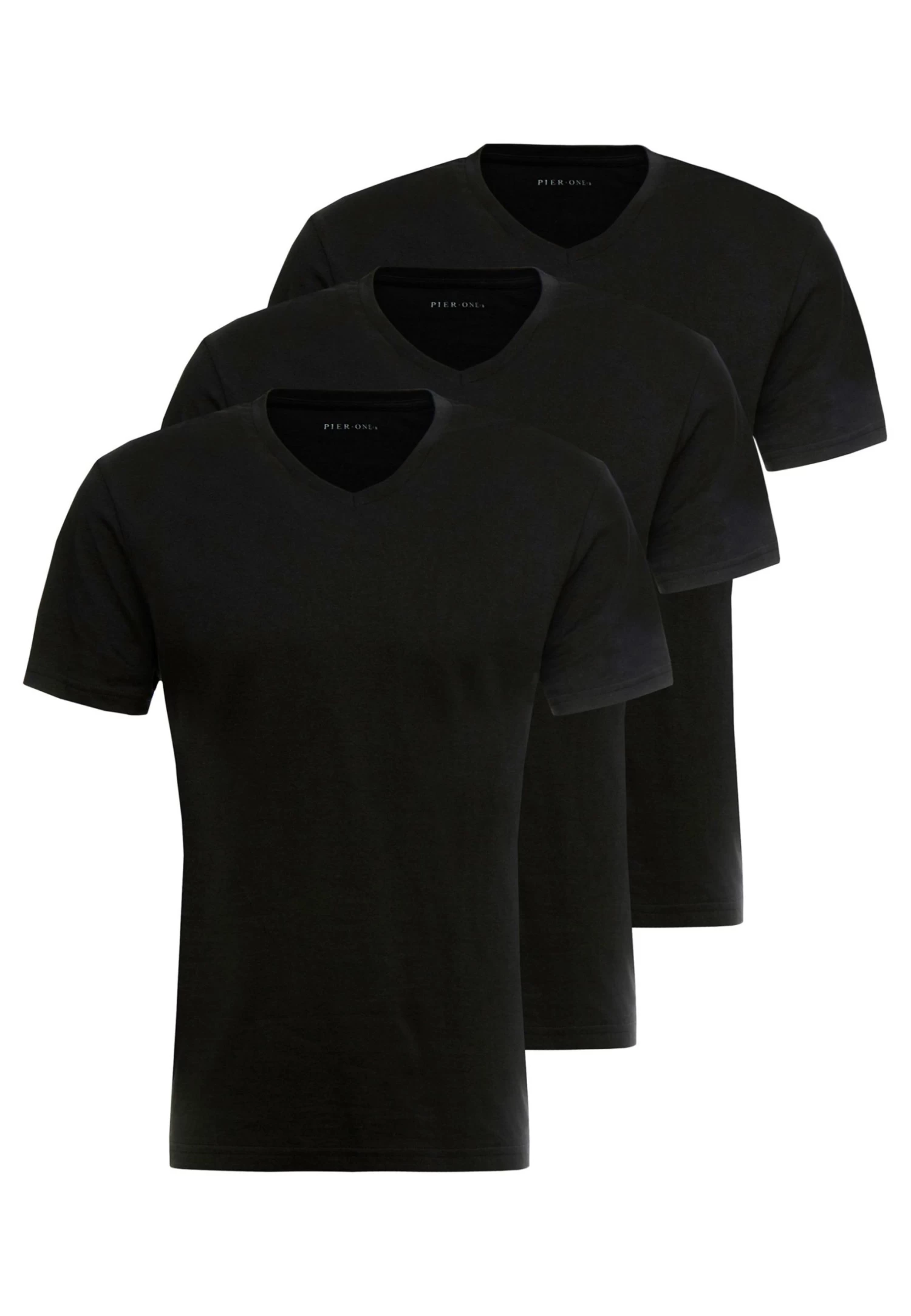Pier One 3 Pack- Camiseta Básica - Black 6 Pier One 3 Pack- Camiseta Básica - Black - Imagen 4
