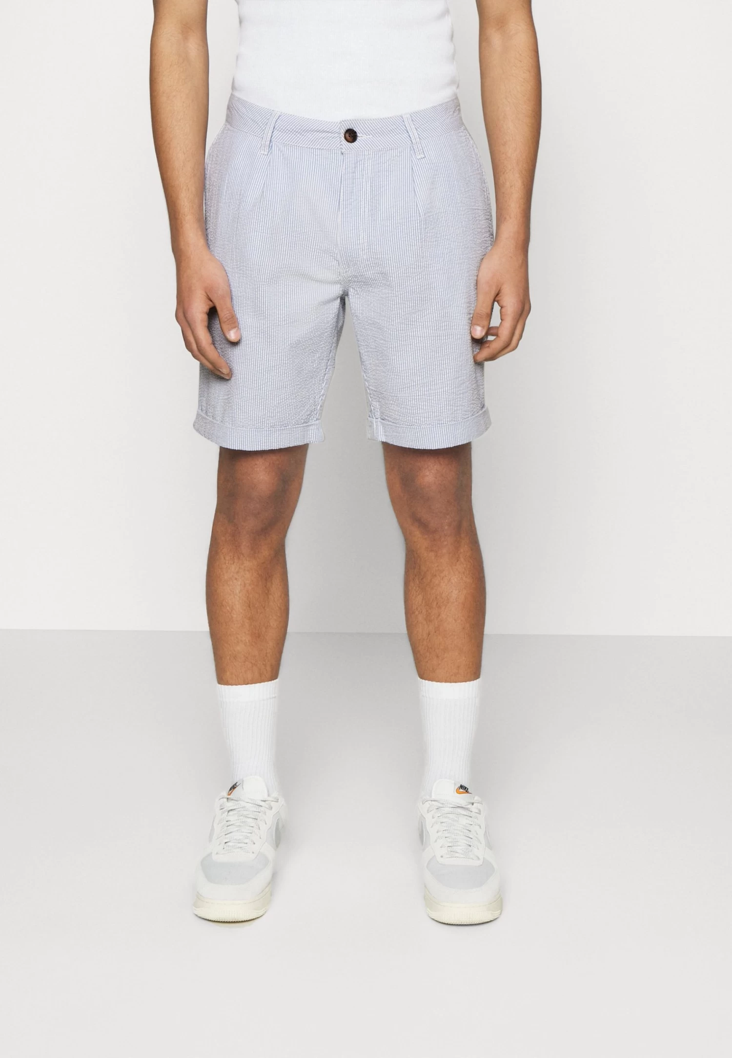 Pier One Pleated Seersucker Short - Shorts - Blue 3 Pier One Pleated Seersucker Short - Shorts - Blue