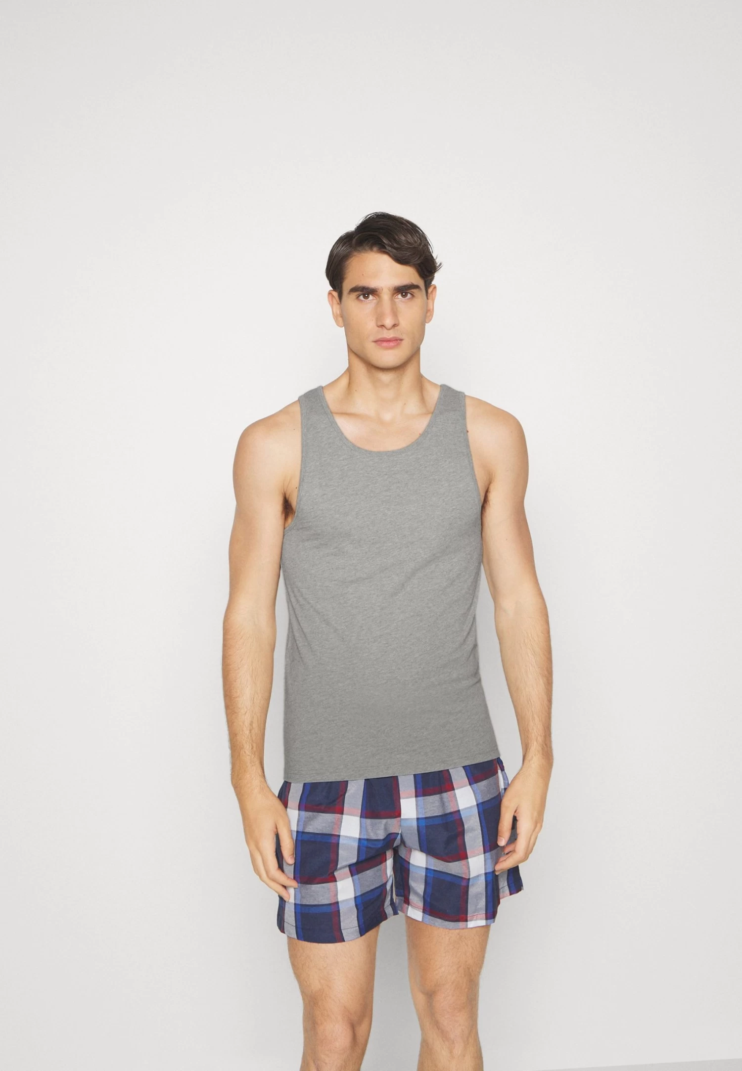 Pier One Rib Vestlue - Camiseta Interior - Grey/White/Blue 3 Pier One Rib Vestlue - Camiseta Interior - Grey/White/Blue