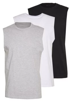 Pier One 3 Pack - Camiseta Básica - Grey/White/Black -Tienda De Hombres Con Estilo b7095e703ec24c8694069d82098fed74