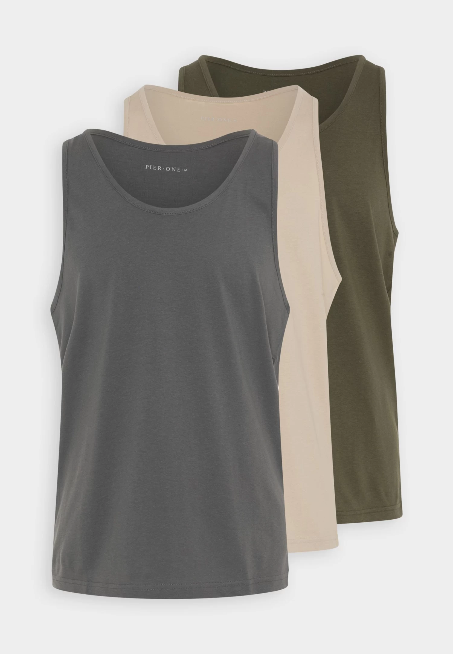 Pier One 3 Pack - Top - Olive/Off-White/Stone 8 Pier One 3 Pack - Top - Olive/Off-White/Stone - Imagen 6