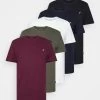 Pier One Unisex 5 Pack - Camiseta Básica - White/Brown/Dark Blue