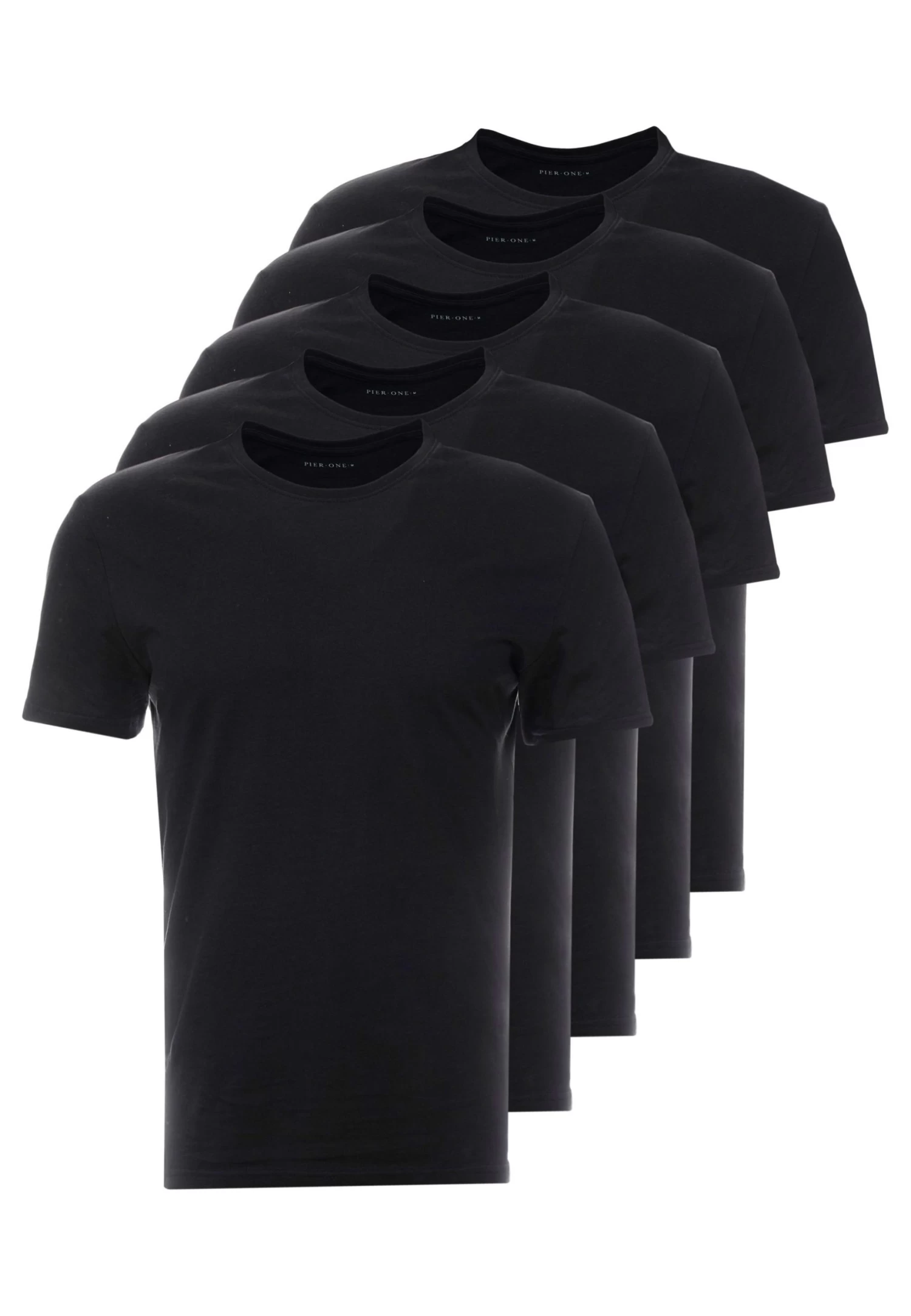 Pier One 5 Pack - Camiseta Básica - Black 6 Pier One 5 Pack - Camiseta Básica - Black - Imagen 4