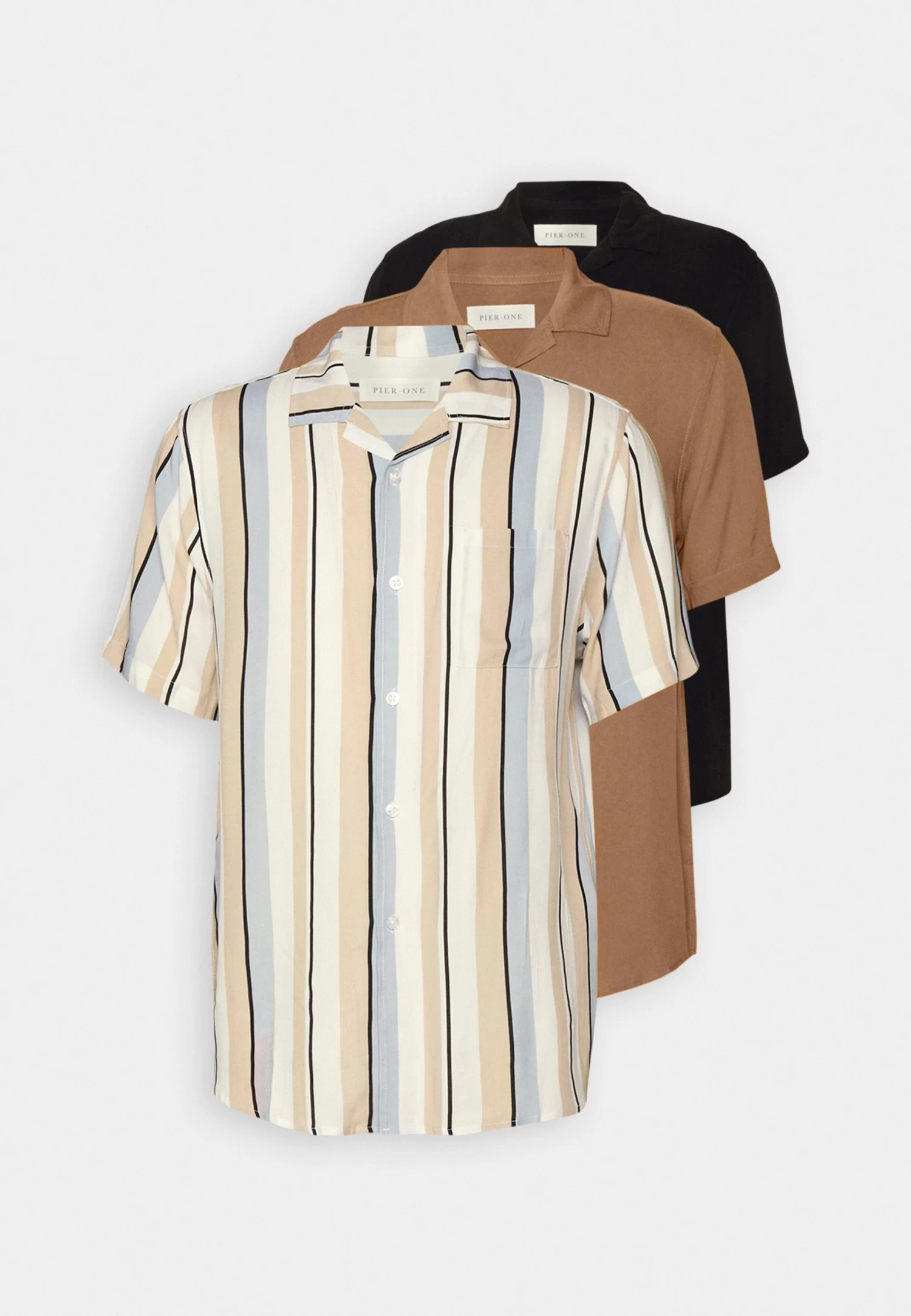 Pier One 3 Pack - Camisa - Beige/Black/White 8 Pier One 3 Pack - Camisa - Beige/Black/White - Imagen 6