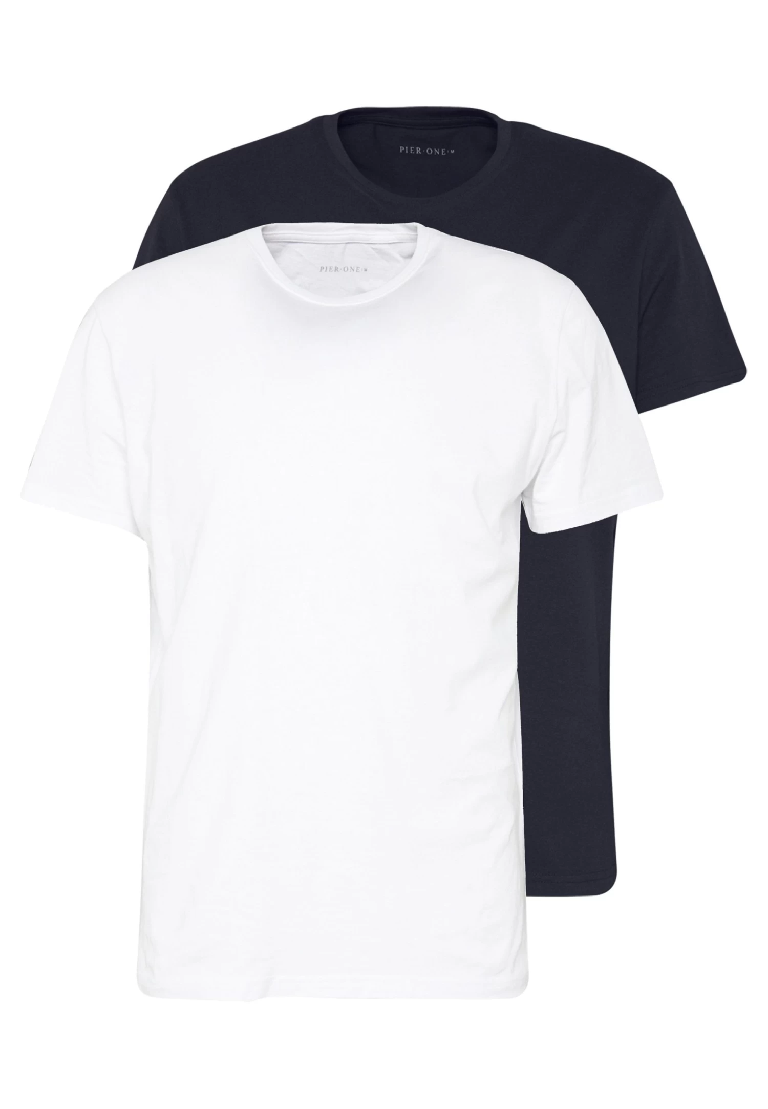 Pier One 2 Pack - Camiseta Básica - White/Dark Blue 3 Pier One 2 Pack - Camiseta Básica - White/Dark Blue