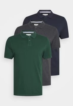 Pier One 3 Pack - Polo - Grün/Dunkelgrau/Blau