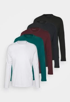 Pier One 5 Pack - Camiseta De Manga Larga - White/Dark Blue/Black -Tienda De Hombres Con Estilo d83220e9e54d43fcb8998bbd6af96e96