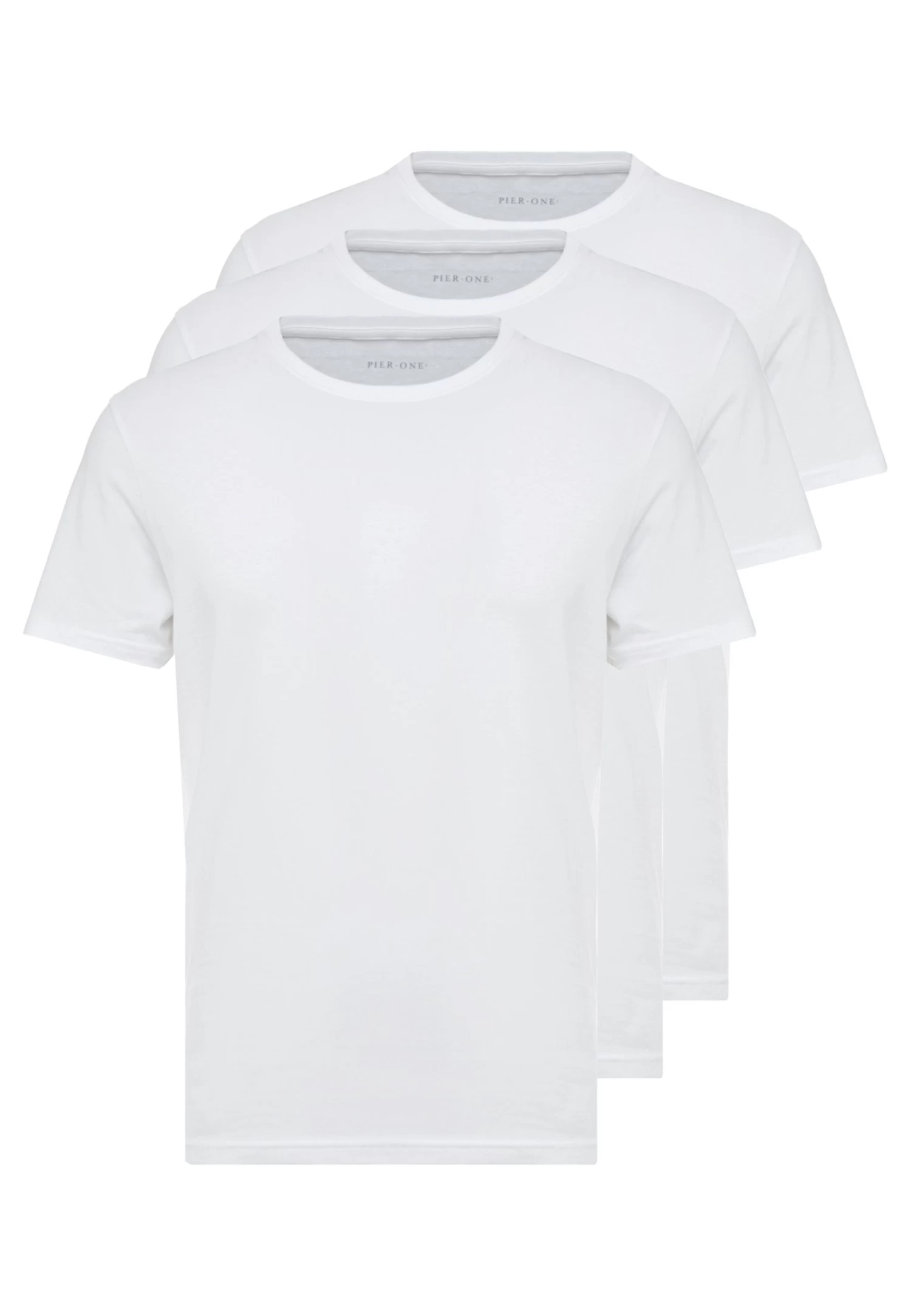 Pier One 3 Pack - Camiseta Básica - White 3 Pier One 3 Pack - Camiseta Básica - White