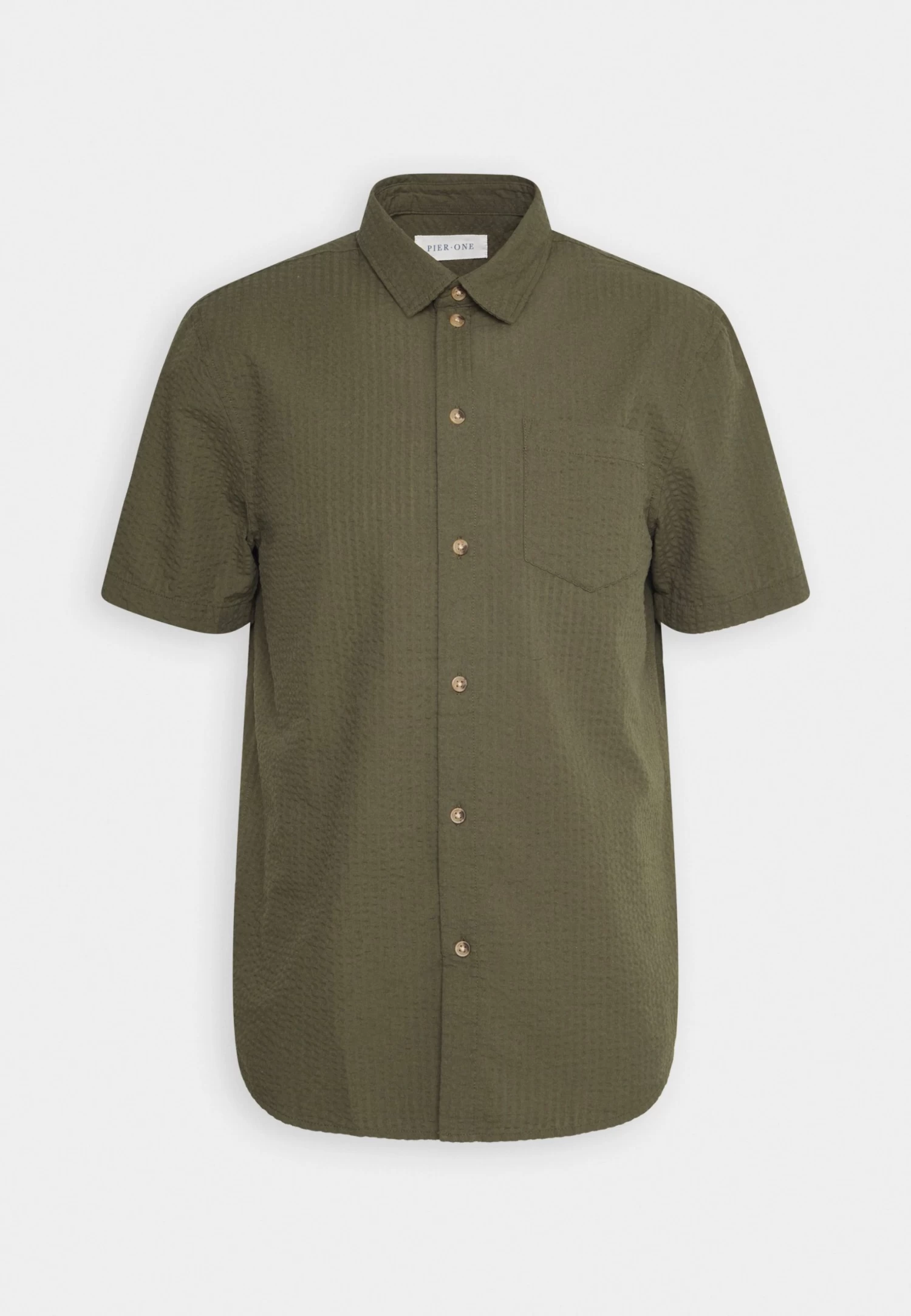 Pier One Seersucker Kent- Camisa - 604 - Olive 3 Pier One Seersucker Kent- Camisa - 604 - Olive