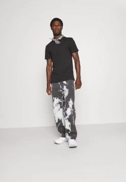 Pier One 3 Pack - Camiseta Básica - Black/Mottled Dark Grey/Bordeaux