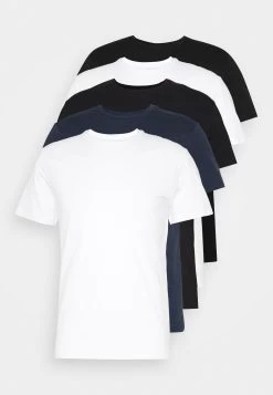 Pier One 5 Pack - Camiseta Básica - Black/White/Blue -Tienda De Hombres Con Estilo f1b37127ec2d45f98139c878d4f29450
